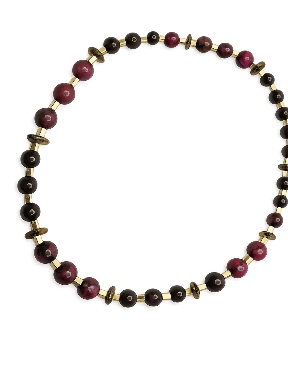 Designer Red Jasper Brown Agate Necklace Statement Natural Stone Jewelry